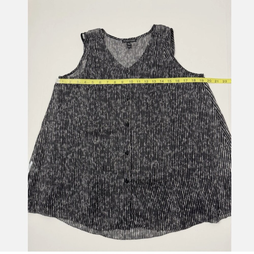 Eileen Fisher Elemental Printed Crinkle Silk Tank Top Size XS (Retail $228) - Picture 10 of 12